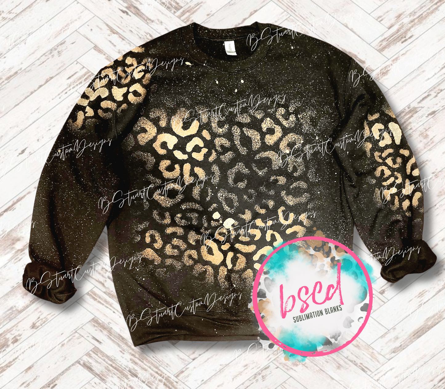 Black Leopard Crewneck Sweatshirt