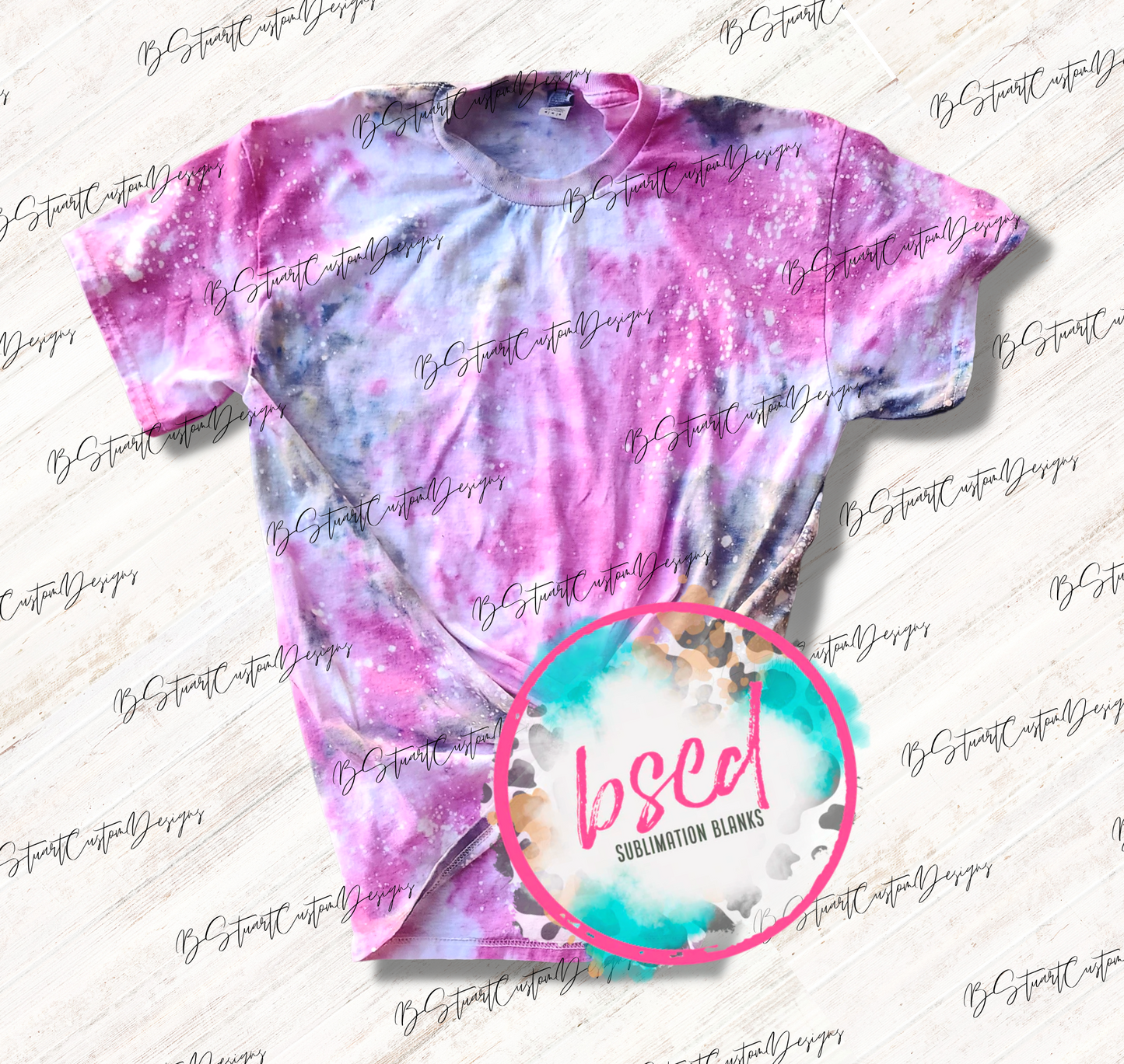 Camo & Pink Ice Dye Crews & Tees