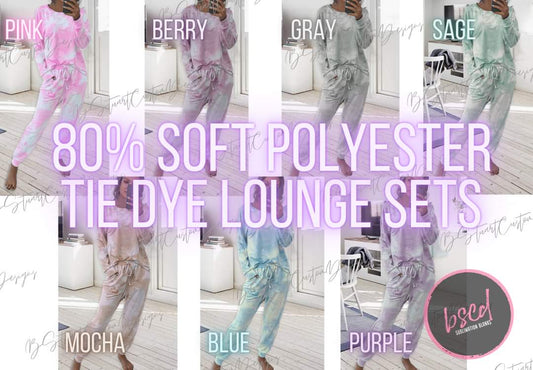 Tie Dye Lounge Sets - 80%/20% Polyester/Spandex