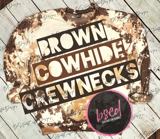Brown Cowhide Crewneck Sweatshirt