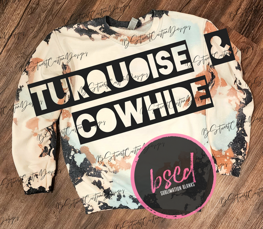 Turquoise & Cowhide Crewneck Sweatshirts