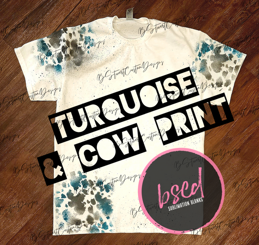 Turquoise & Cow Print Tees