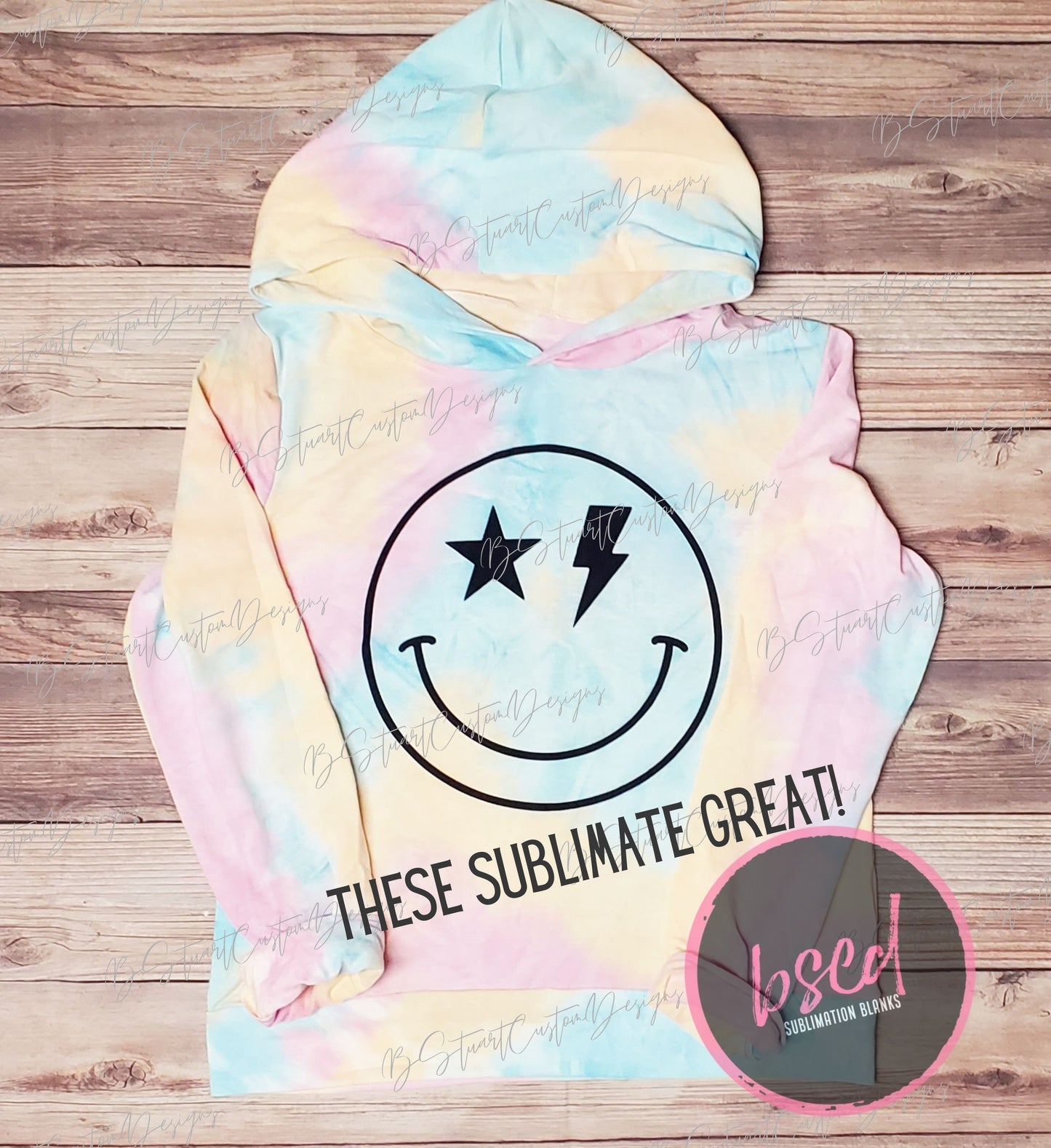 100% POLYESTER TIE DYE HOODIES