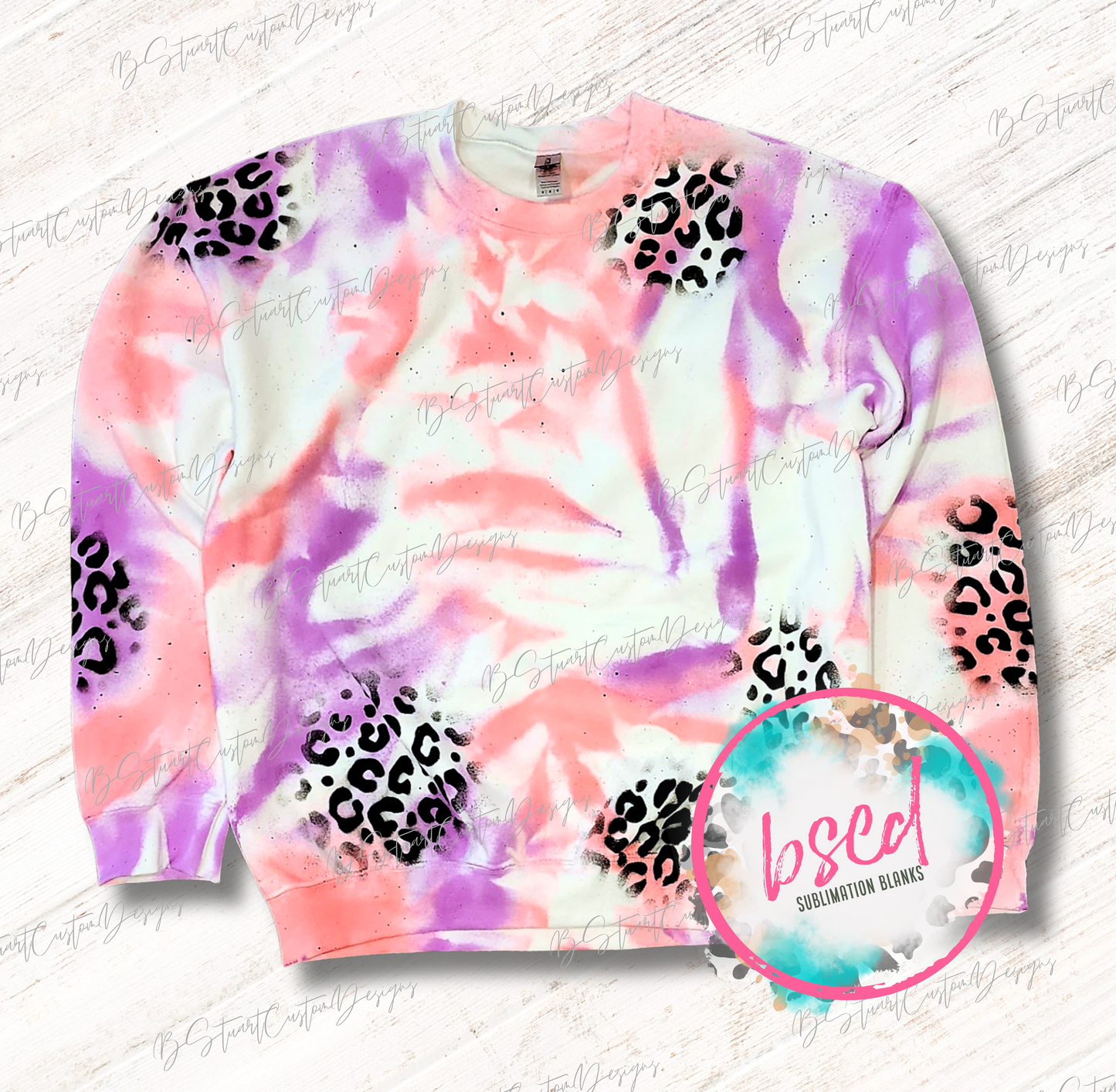 Purple/Pink Leopard Crewneck Sweatshirt