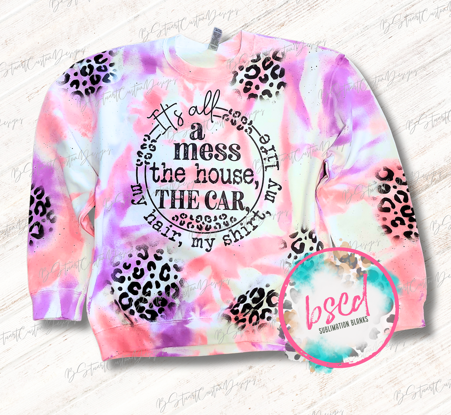 Purple/Pink Leopard Crewneck Sweatshirt