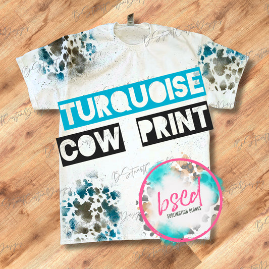 Turquoise & Cow Print Tees