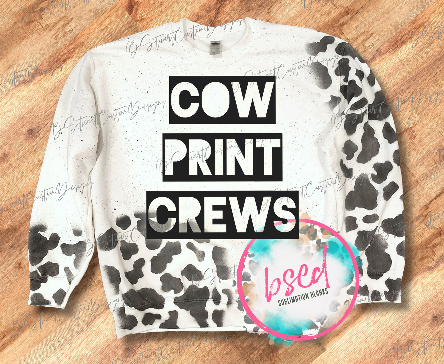 Cow Print Crewneck Sweatshirt